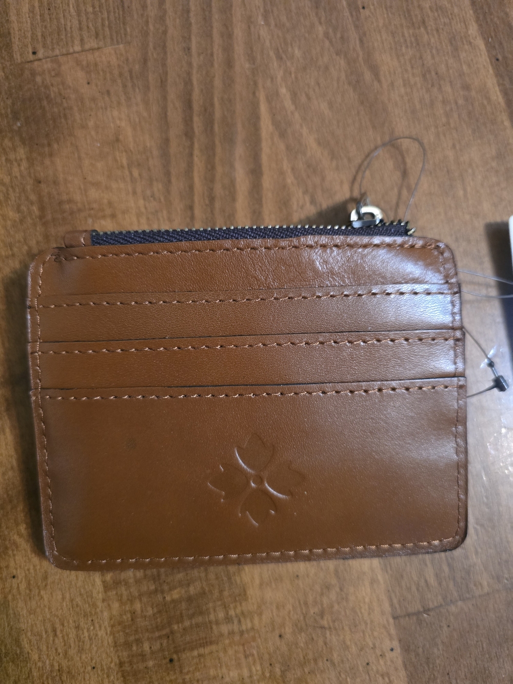 Patricia Nash Brown Leather Card Wallet with Snap and Zipper - Picture 3 of 4